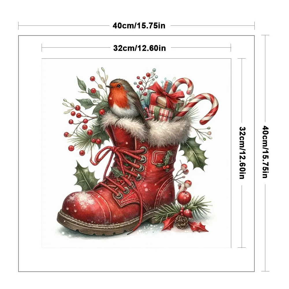Full Embroidery Eco-cotton Thread 11CT Counted Christmas Cross Stitch Kit40x40cm
