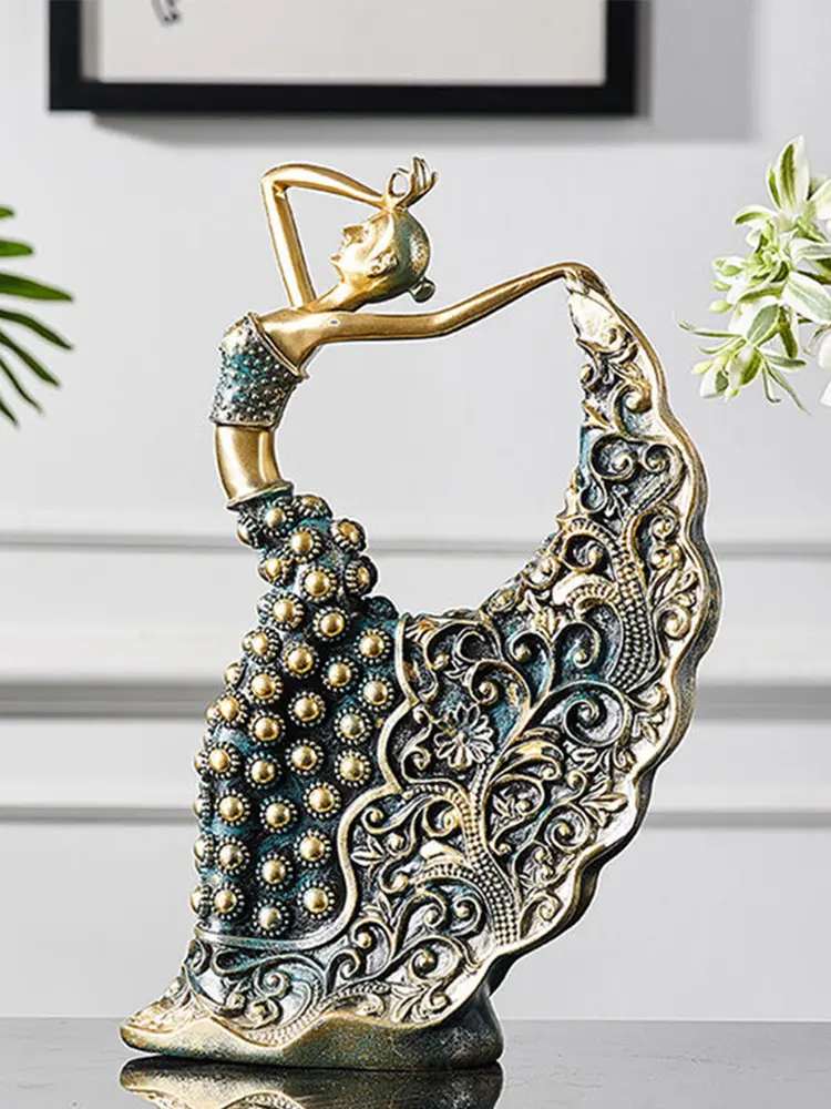 Indian Dancer Sculptures Stylish Design Lady Sculpture Modern Art Decoration Vintage Dancer Figurines for Bedroom Living Room