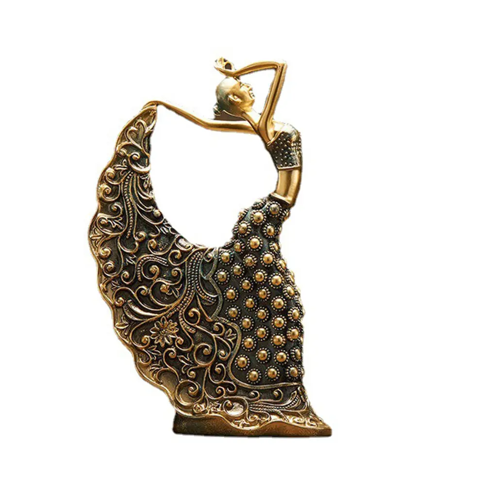 Indian Dancer Sculptures Stylish Design Lady Sculpture Modern Art Decoration Vintage Dancer Figurines for Bedroom Living Room