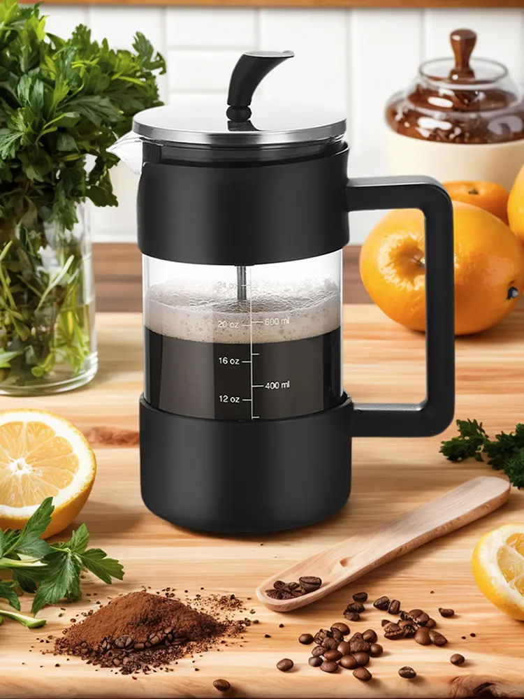 French Press Coffee Maker Cold Brew Coffee Tea Pot Double Filtered Multifunctional Coffee Maker 1000ml/34oz for Camping Travel
