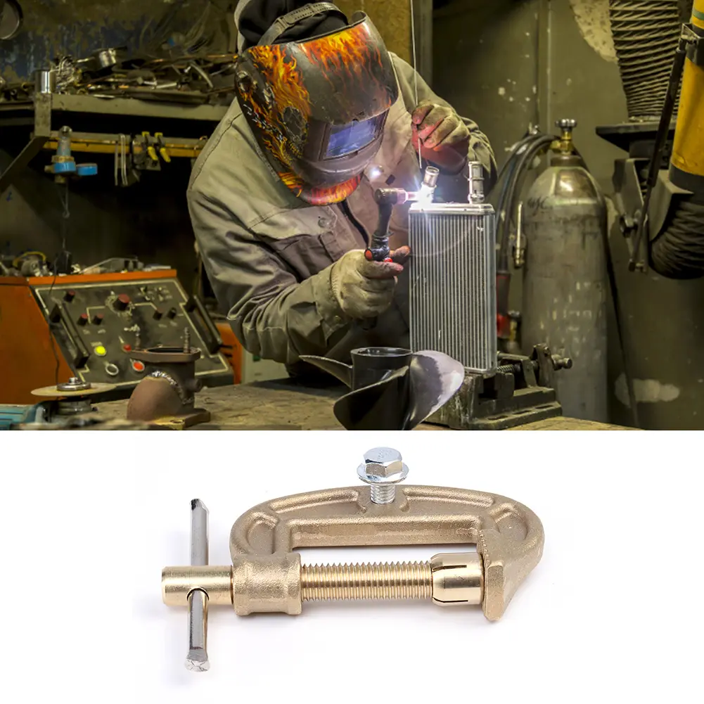 300A Ground Clamp High Power Brass Welding Electrode Holder Replacement Ground Welding Earth Clamp for Argon Arc Welding Machine