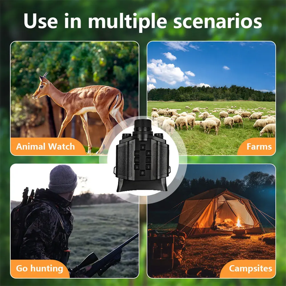5K Outdoor HD Telescope Camera 60MP Hunting Camera 5000mAh Rechargeable Infrared Night Visions Device for Hunting Camping