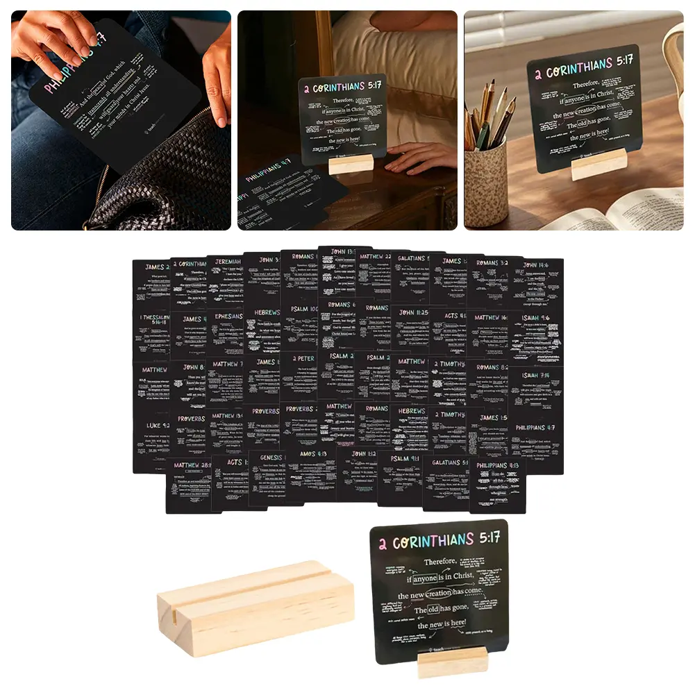 52Pcs Scripture Cards Prayer Cards Decorative Christian Bibles Verses Motivational Inspirational Cards Bible Study Supplies