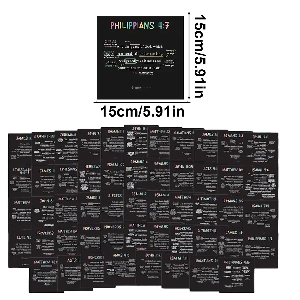 52Pcs Scripture Cards Prayer Cards Decorative Christian Bibles Verses Motivational Inspirational Cards Bible Study Supplies