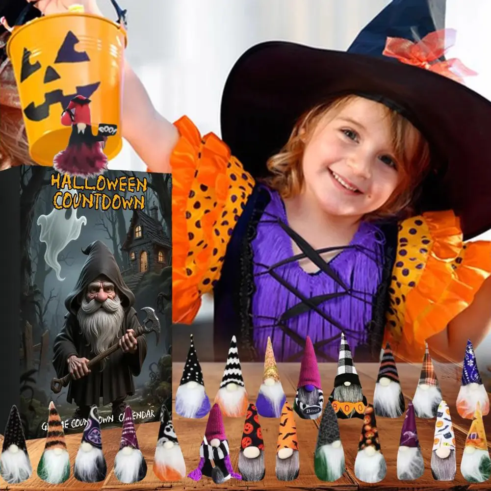 Halloween Advent Calendar 2025 Gnome Doll Figures 24/31pcs Countdown Calendar Surprise for Halloween Holiday Decor Calendar Gift