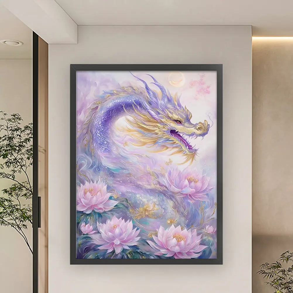 Full Embroidery Eco-cotton Thread 14CT Printed Dragon Cross Stitch Kit Art