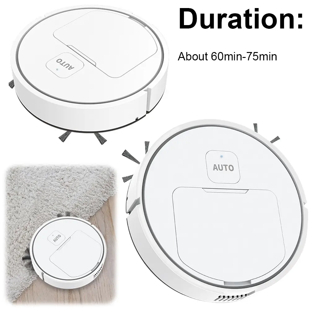 Sweeper Robot 75 Min Runtime Automatic Cleaning Sweeping Machine USB Rechargeable 1000Pa Suction for Pet Hair Carpets and Floors
