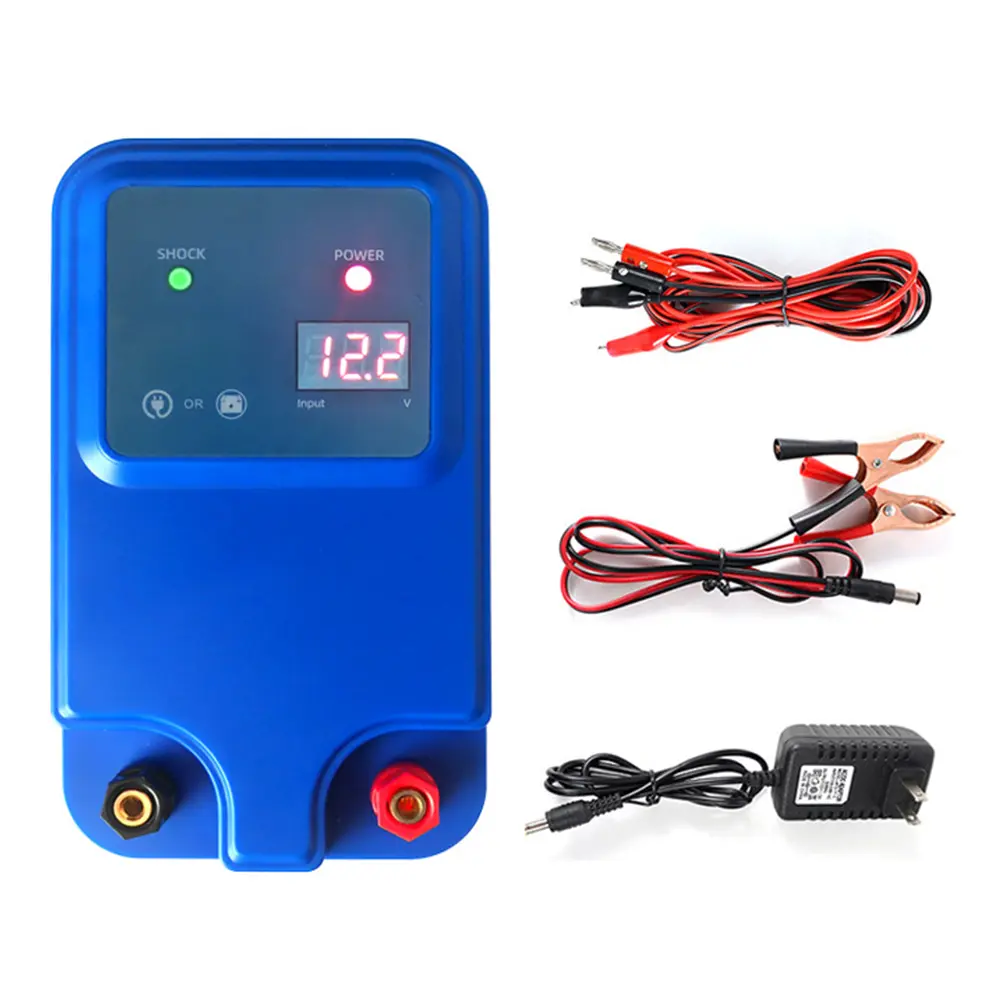 12V DC Electric Livestock Charger Controller Farm Livestock Pulse Device Farm Fence Charger Device for Livestock Cattle Horse