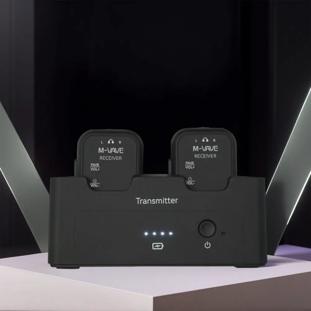 2.4G Wireless Stereo Transmitter Receiver System In-Ear Beltpack Transmitter & Receiver for Live Performance Studio Bands
