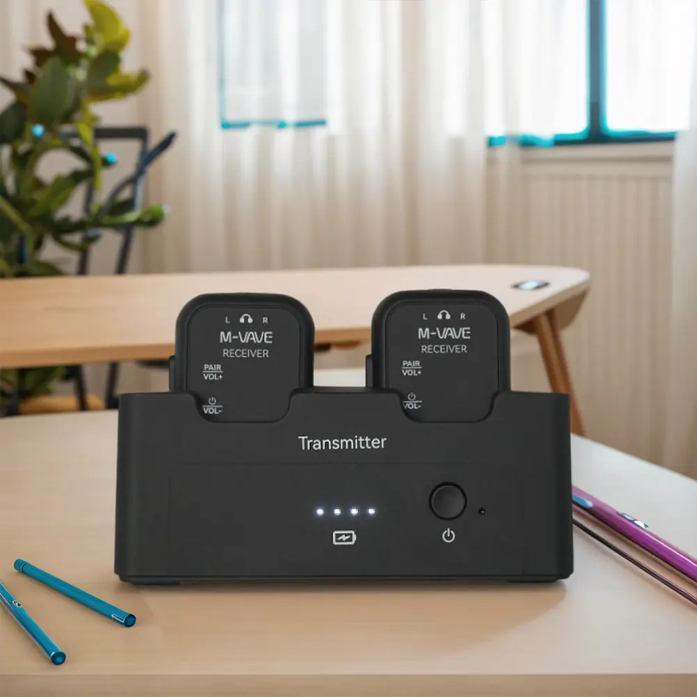 2.4G Wireless Stereo Transmitter Receiver System In-Ear Beltpack Transmitter & Receiver for Live Performance Studio Bands