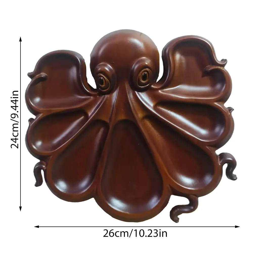 Wooden Tray Octopus Charcuterie Platter Board Tray Decoration INS Solid Wood Plate Tray Novelty Unique Food Serving Tray Boards