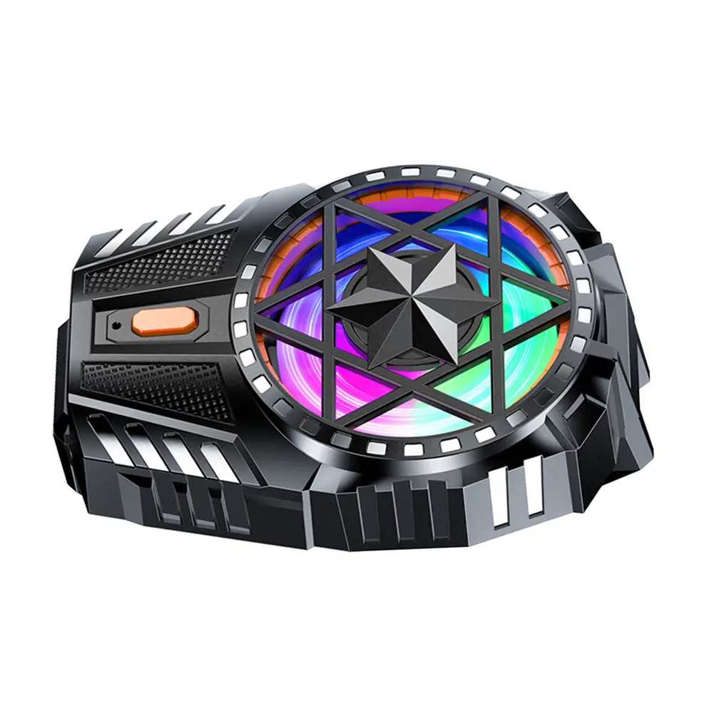 Mobile Phone Radiator with RGB Light Mobile Phone Game Cooler 3 Speed Adjustable Phone Gaming Radiator for Phone Tablet Phablet