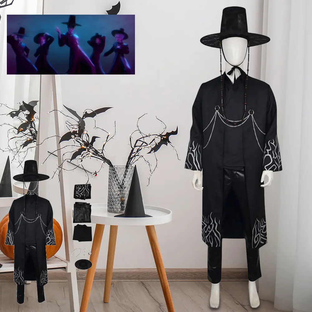 Anime Movie Boys Role Play Props Party Cosplay Set for K-POP: Demon Hunters Boys Jinu Halloween Party Cosplay Costumes Outfit