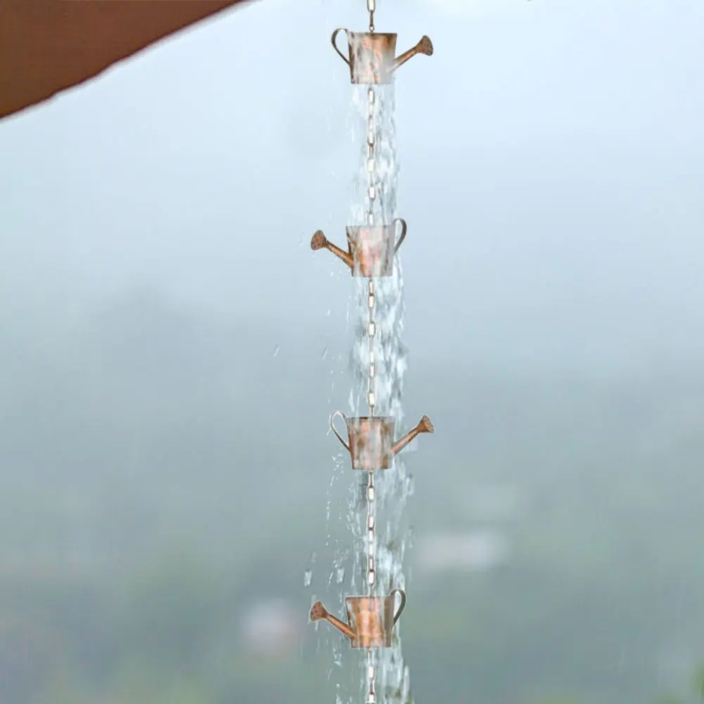 Lotus/Bird Rain Chain Garden Decoration Gardening Hanging Rain Catcher Chain Outdoor Gutters Downspouts Rain Chain Decors