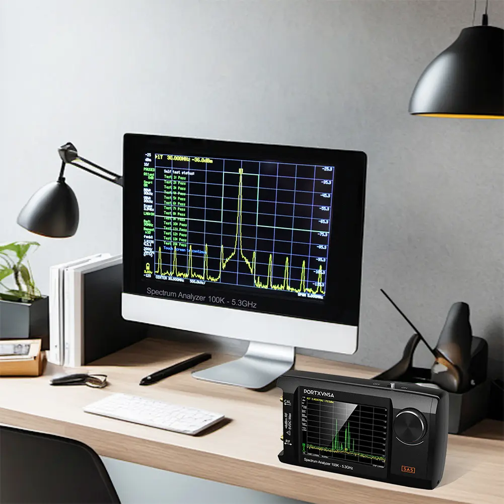 Spectrum Anslyzer 2 In 1 Signal Generator 4.0 Inch Portable Spectrum Analyzer 100kHz To 5.3GHz 5000mAh Battery with 32GB Card