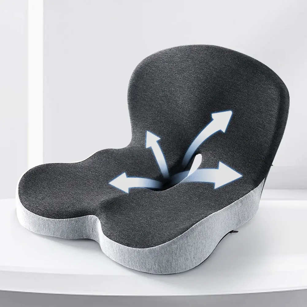 Travel Seat Cushion Memory Foam L-Shape Pillow for Desk Gaming Chair Cushion Pad Car Office Hip Lumbar Support Orthopedic Pillow