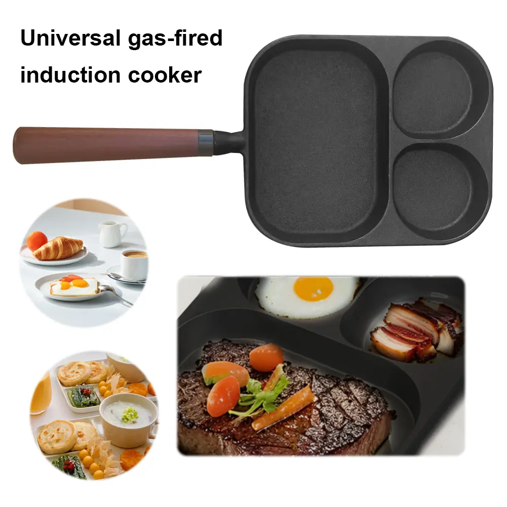 3-Cup Steak Cooking Pans Non Stick Versatile Breakfast Skillet Frying Omelet Grill Pan Kitchen Pancake Egg Omelette Maker Mold