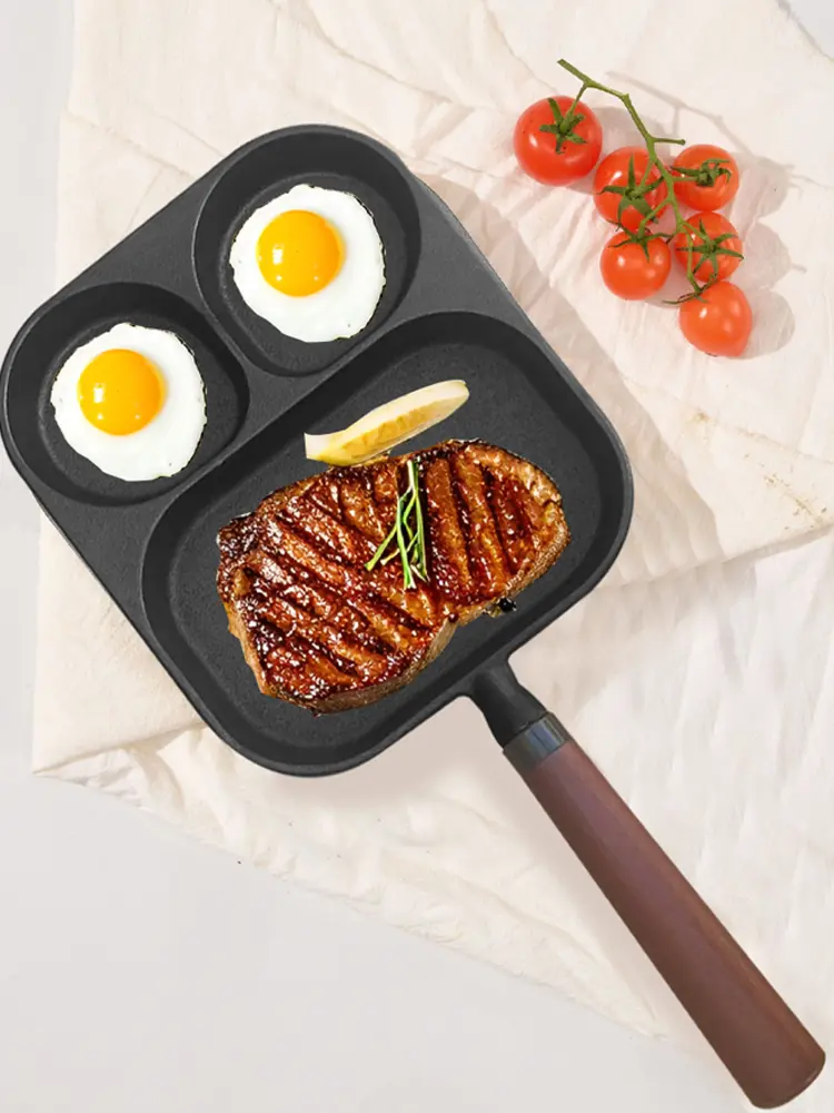3-Cup Steak Cooking Pans Non Stick Versatile Breakfast Skillet Frying Omelet Grill Pan Kitchen Pancake Egg Omelette Maker Mold