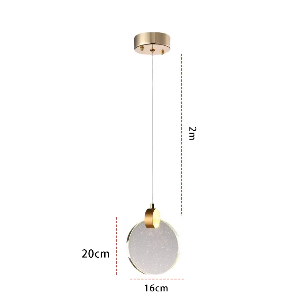 Modern LED Pendant Light Crystal Hanging Light Circular Pendant Light Chandelier Long Hanging Light for Living Room Dining Room