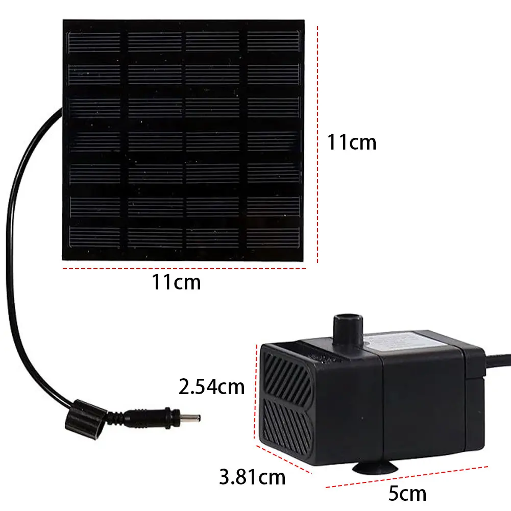 1.4W Solar Adjustable Fountain Pump W/ 7 Nozzles DIY Water Fountain Solar Panel Kit for Pool Bird Bath Pond Garden Decor