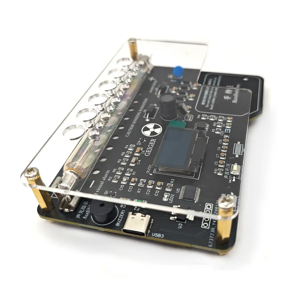 Geiger Counter Kit Module with Sound Light Alarm Radiation Tester DIY Geiger Counter Kit DIY Geiger Counter Circuit Board Parts