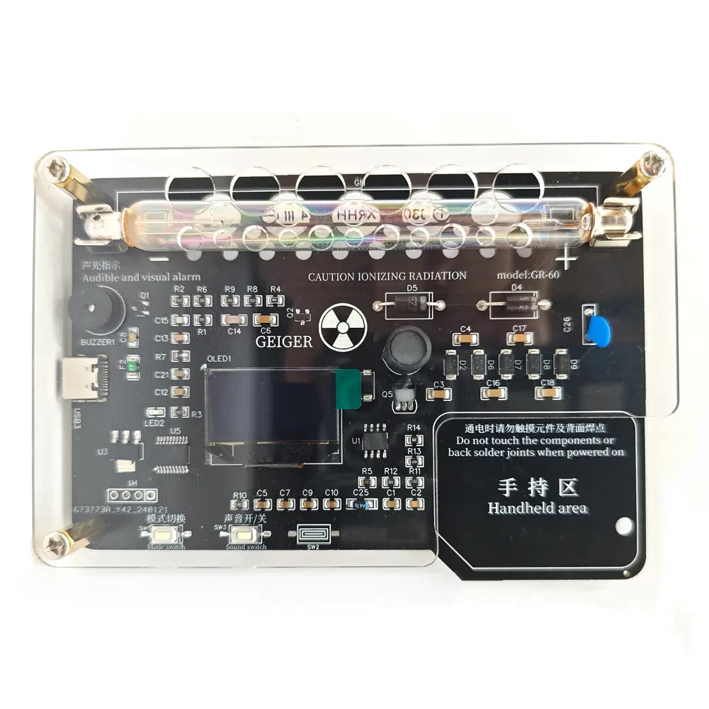 Geiger Counter Kit Module with Sound Light Alarm Radiation Tester DIY Geiger Counter Kit DIY Geiger Counter Circuit Board Parts
