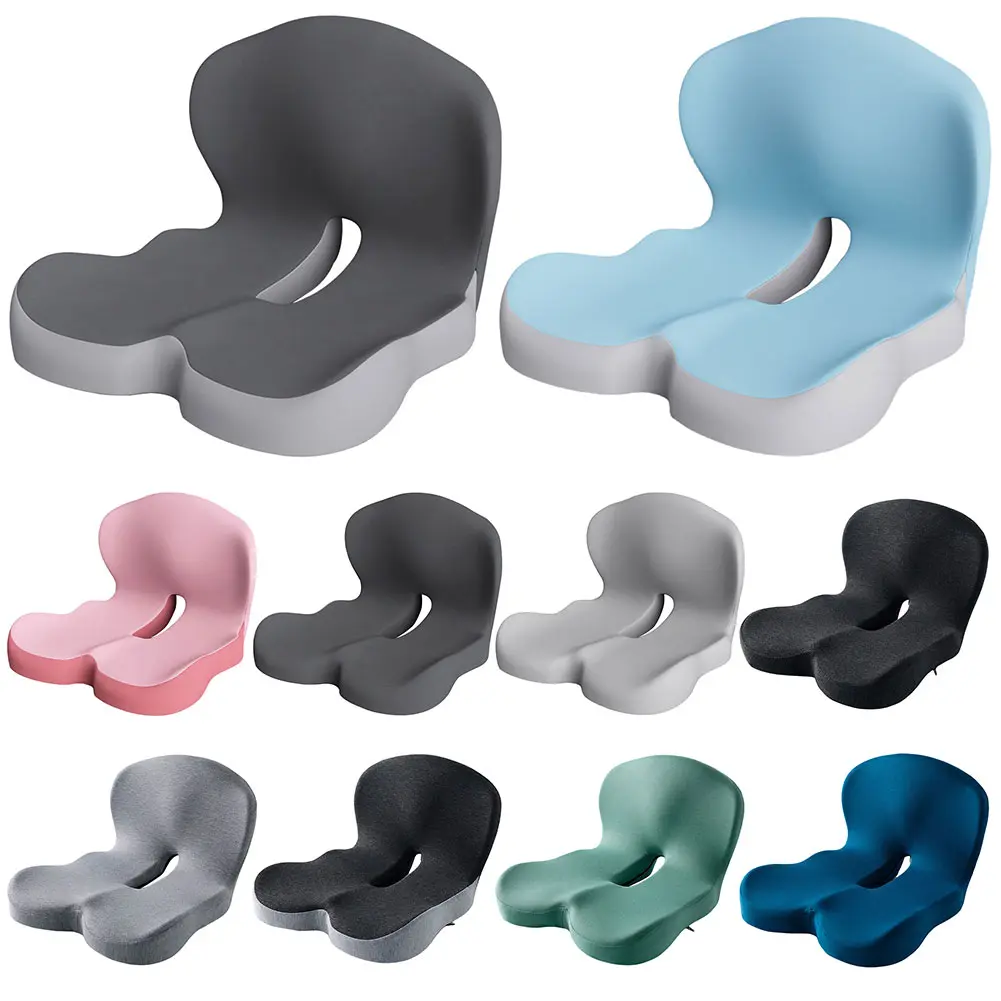 Memory Foam L-Shaped Integrated Car Seat Cushion with Lumbar Support Sitting Pillow for Car Truck Desk Gaming Chair