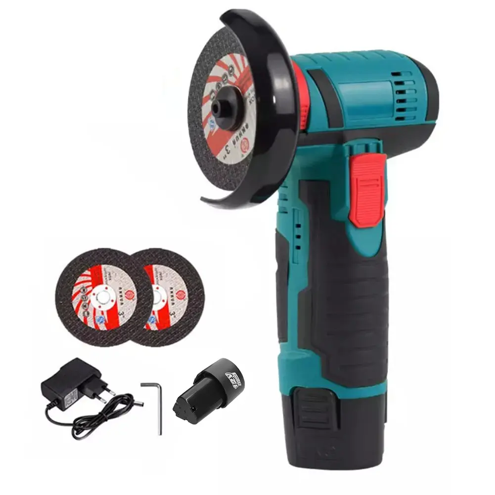 12V Rechargeable 3 Inch Brush Mini Angle Grinder with 19500rpm for Household Cutting and Polishing Tasks