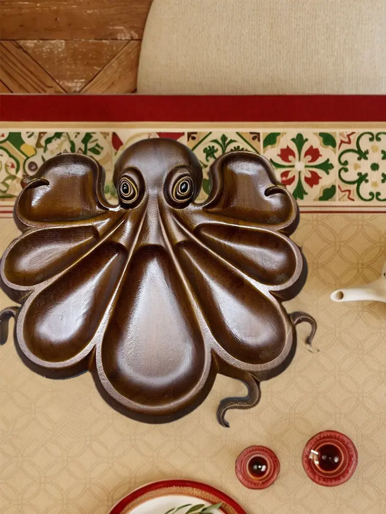 Octopus Charcuterie Platter Ocean Themed Cheese Bread Board for Cheese Meats & Fruit Charcuterie Board Gift for Seafood Lovers