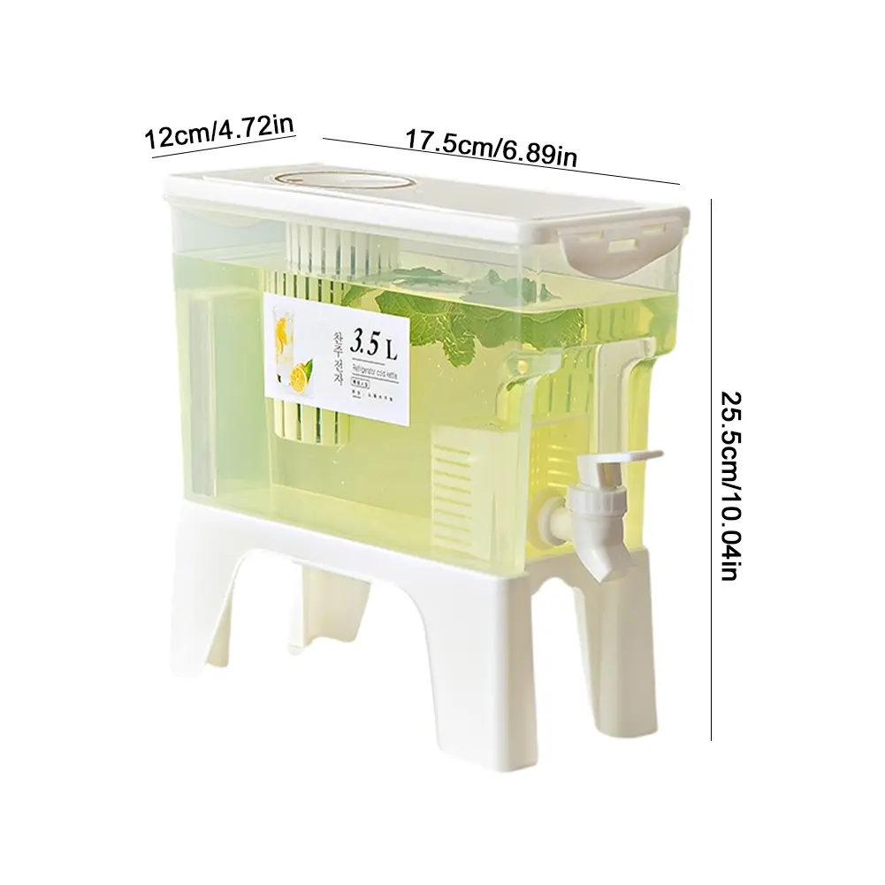 3.5L Cold Water Pitcher Portable Drink Dispenser Leakproof Beverage Dispenser Multi-Function for Juice Beverage Lemonade