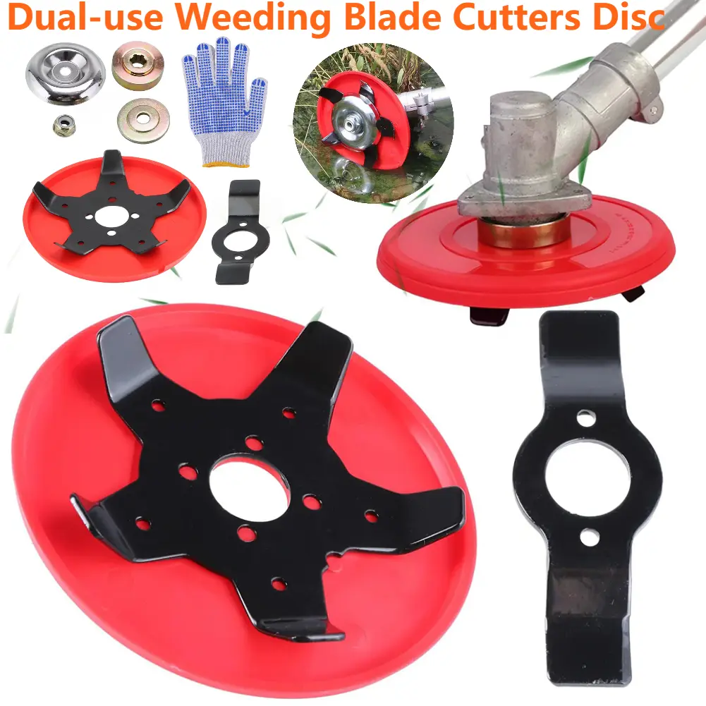 1 Set Dual-use Weeding Disc Lawn Mower Trimmer Head for Brushcutter Grass Cutting Machine Weeder Cutter Blade Plate Gloves Kit