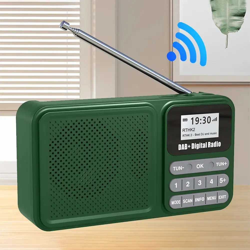 Portable DAB+ Digital Radio Bluetooth-Compatible Solar Powered/Rechargable Loudspeaker Supports U Disk TF Card MP3 Play