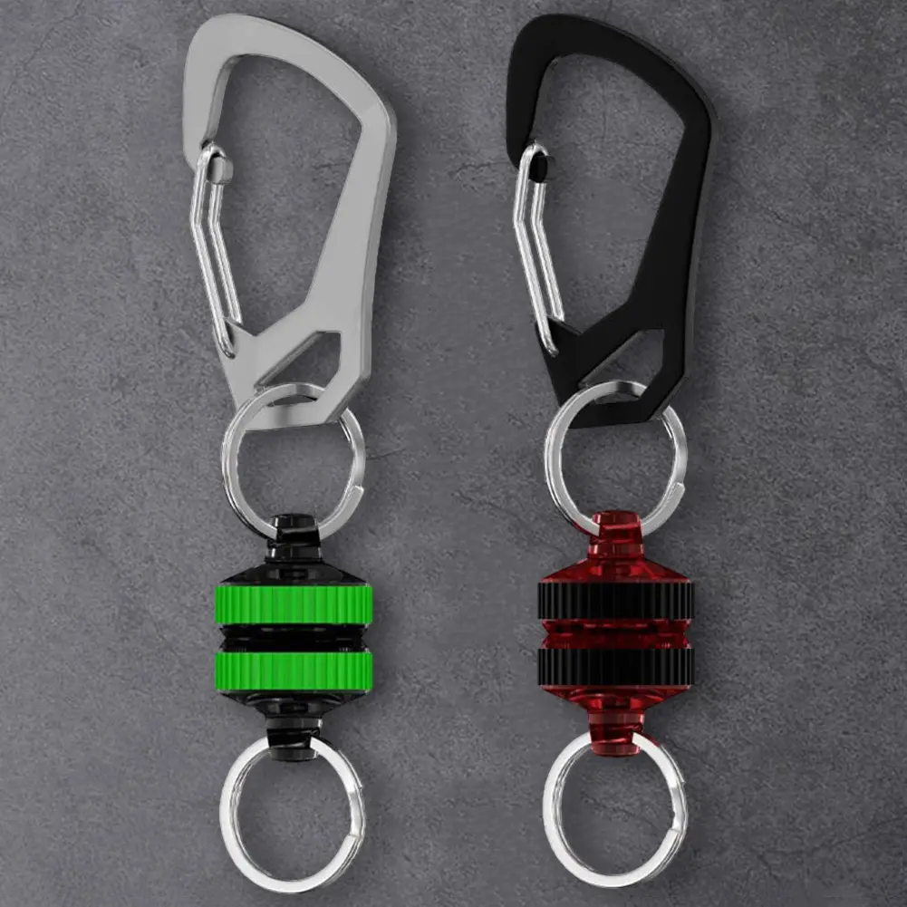 Magnetic Net Release Holder with Carabiner Clip Magnet Clip Holder Retractor Keychain Strong Anti-Drop Fishing Gear