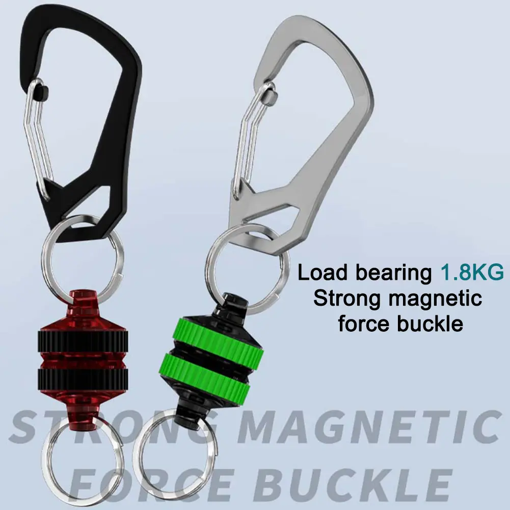 Magnetic Net Release Holder with Carabiner Clip Magnet Clip Holder Retractor Keychain Strong Anti-Drop Fishing Gear