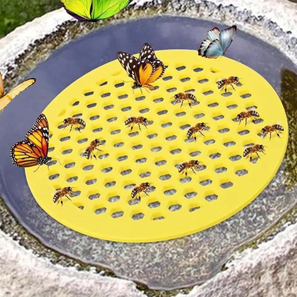 4-8pc Floating Bee Island 7.87in EVA Foam Floating Bee Watering Station Butterfly Bee Waterer for Feeding Bee Bath Garden Decor
