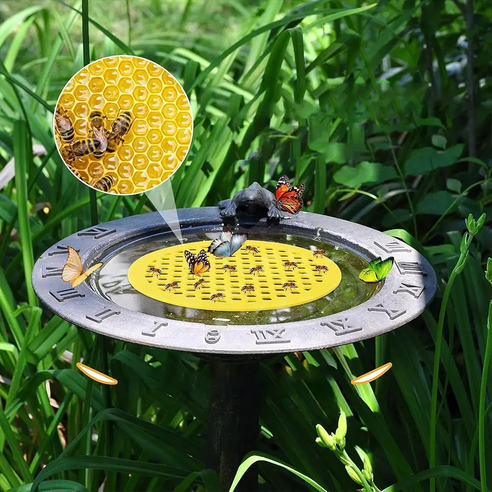 4-8pc Floating Bee Island 7.87in EVA Foam Floating Bee Watering Station Butterfly Bee Waterer for Feeding Bee Bath Garden Decor