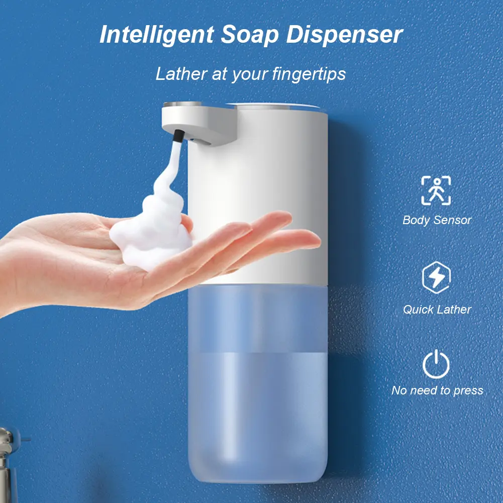400ML Automatic Foam Soap Dispenser with 4-Level Adjustable Foam Smart Sensor Soap Dispenser Large Capacity for Bathroom Kitchen