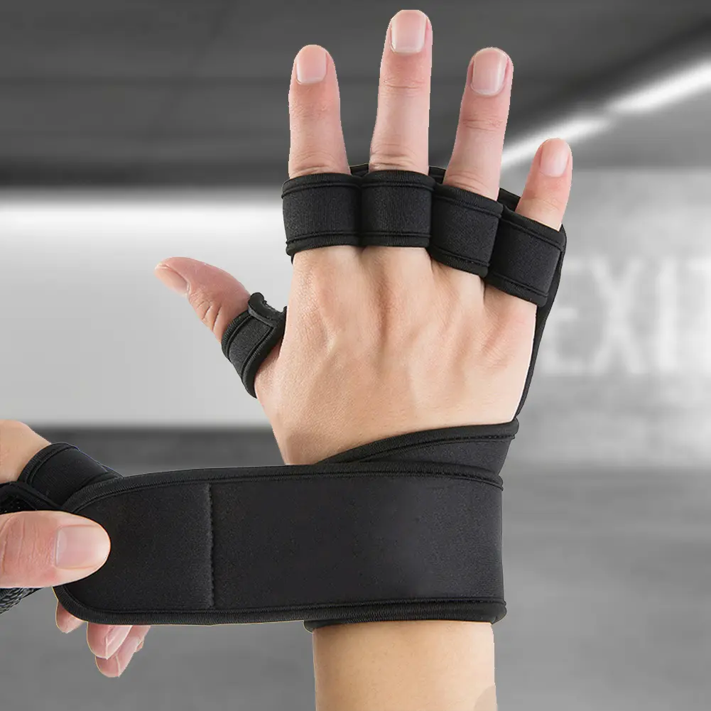 Weight Lifting Training Gloves with Wrist Support Workout Gloves Adjustable Cycling Gloves Non Slip for Gymnastics Pull Ups