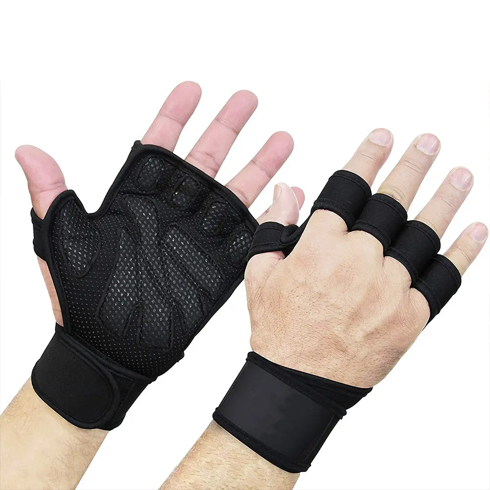 Weight Lifting Training Gloves with Wrist Support Workout Gloves Adjustable Cycling Gloves Non Slip for Gymnastics Pull Ups
