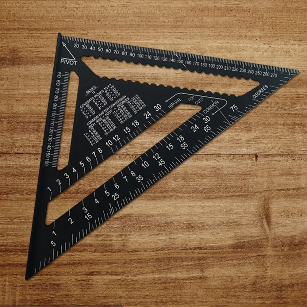 Triangle Ruler Aluminum Alloy Measuring Square Ruler 90° Triangle Carpenter Square Ruler Wood Working Tools Accessories