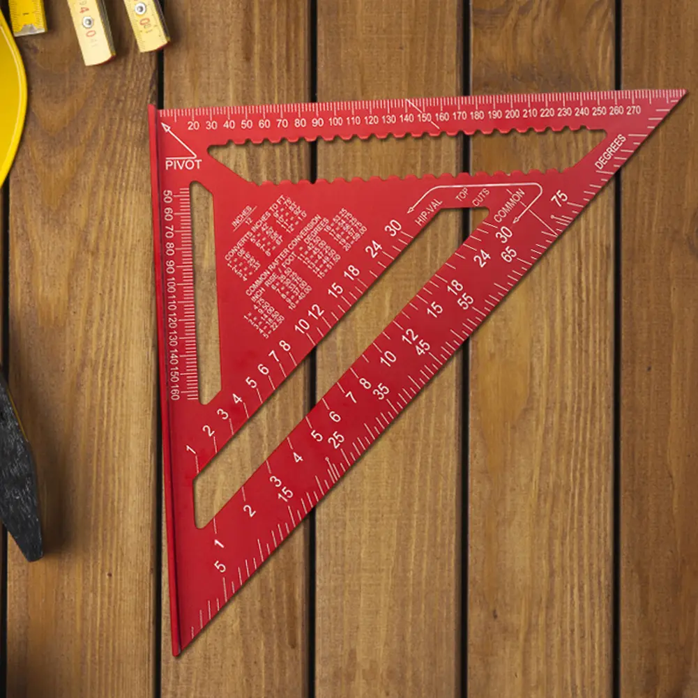 Triangle Ruler Aluminum Alloy Measuring Square Ruler 90° Triangle Carpenter Square Ruler Wood Working Tools Accessories
