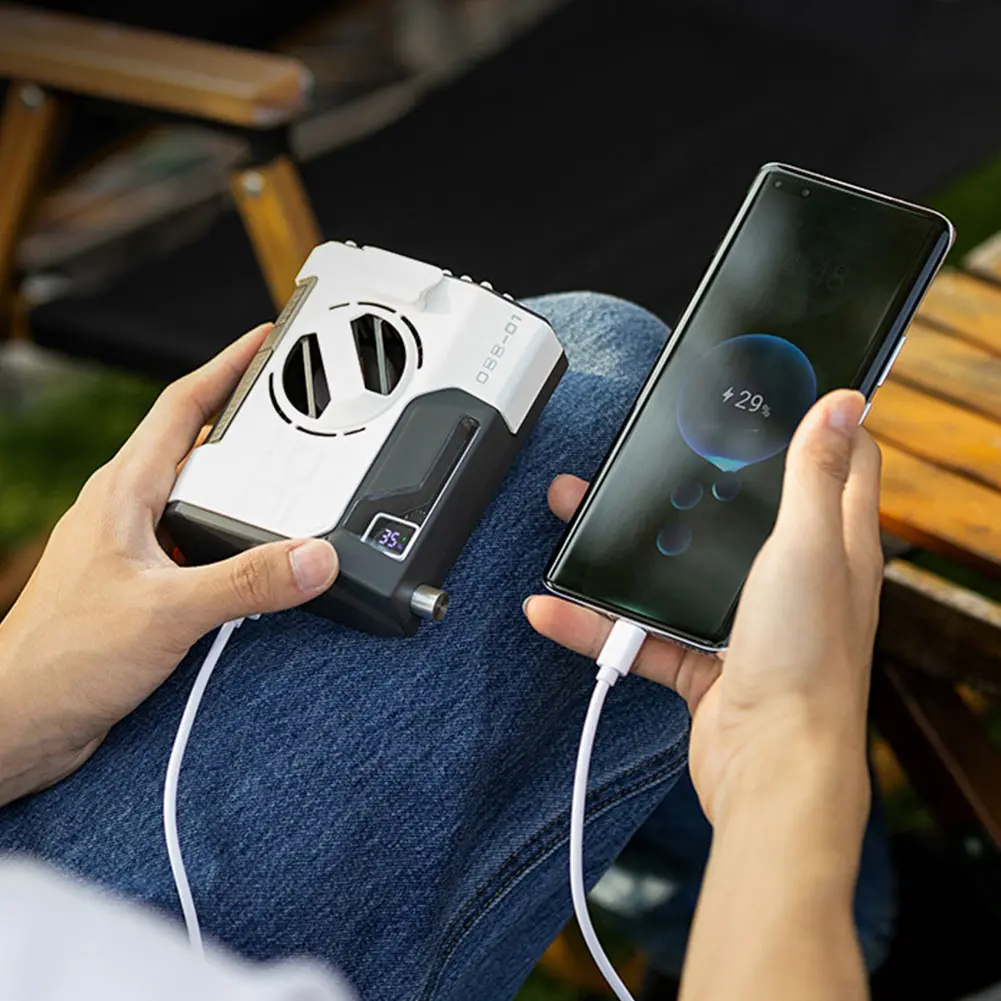 Portable Waist Fan Rechargeable Strong Airflow Waist Hanger Fan As Power Bank Outdoor Camping Fan 5000/10000mAh for Outdoor Work