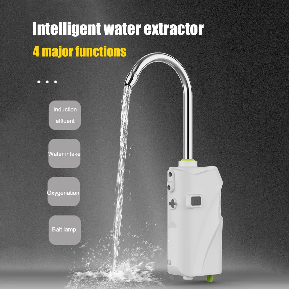 3 in 1 Intelligent Sensor Water Oxygen Pump 2600mAh Smart Induction LED Light Automatic Water Suction Device for Outdoor Fishing