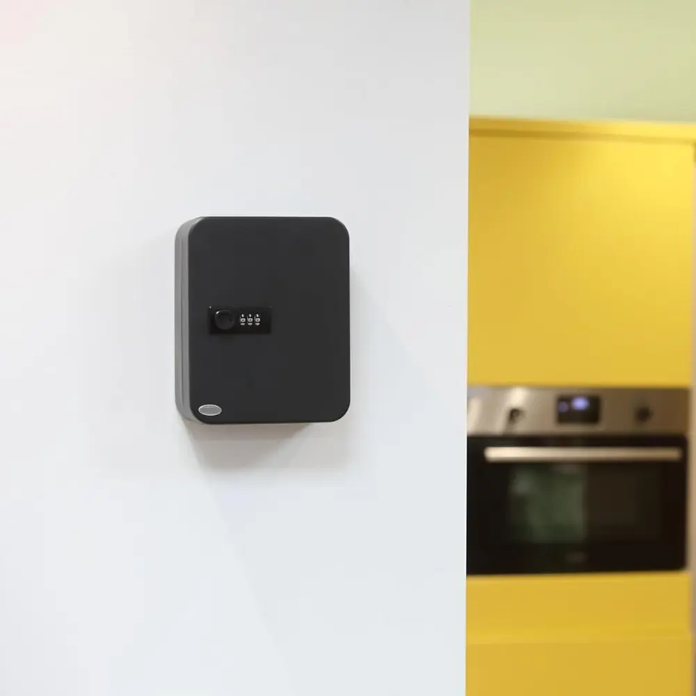 Combination Key Cabinet 20 Key Hooks Key Box Wall Mounted with Key/Code Lock Key Cabinet Security Lock Box Locking Key Cabinet