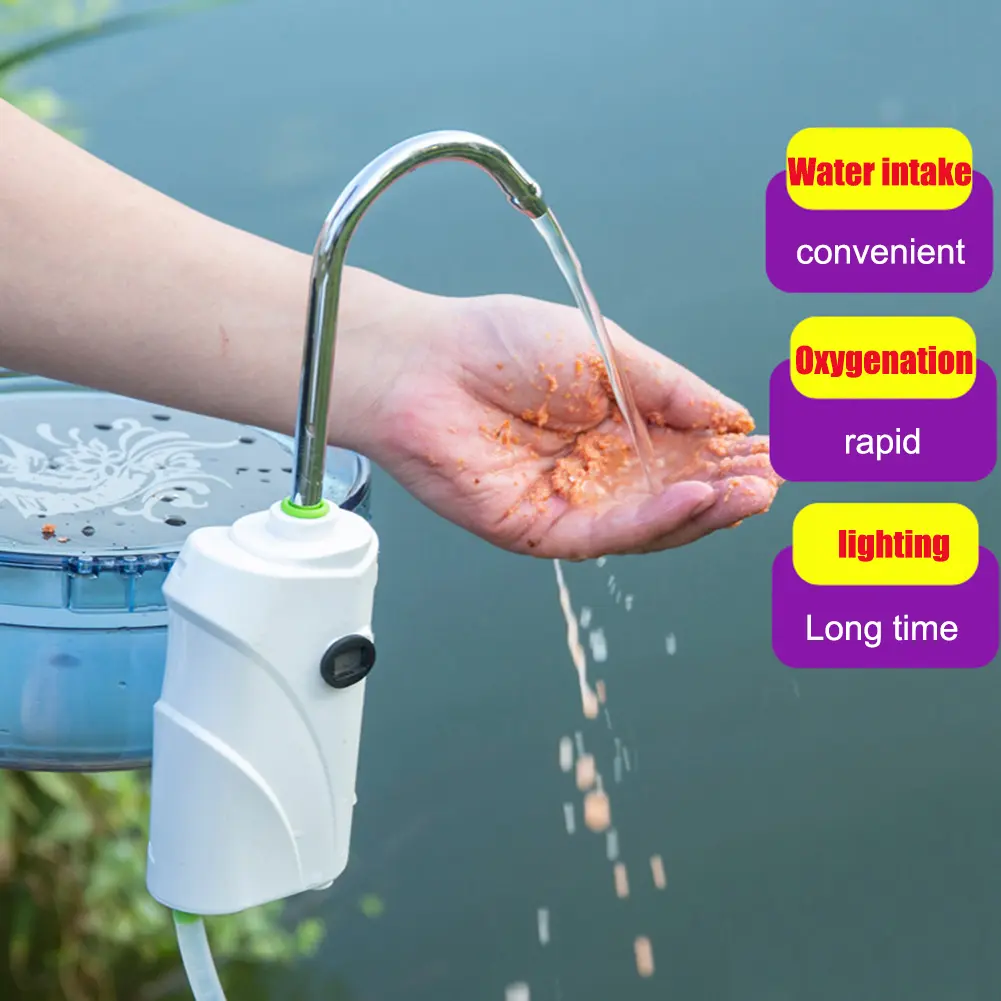 3 in 1 Intelligent Sensor Water Oxygen Pump 2600mAh Smart Induction LED Light Automatic Water Suction Device for Outdoor Fishing
