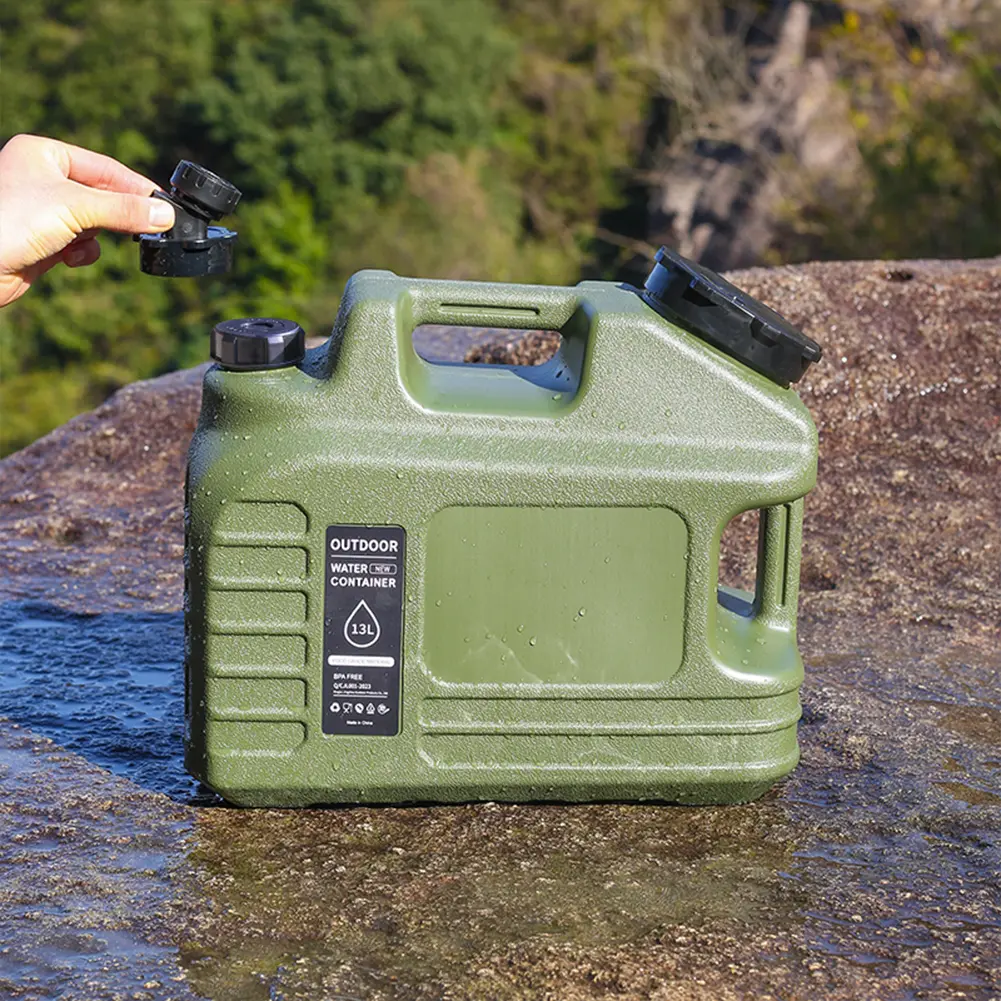 13L Drinking Water Bucket with Spigot Water Dispenser Carrier Large Capacity Water Storage Tank for Vehicle Car Camping
