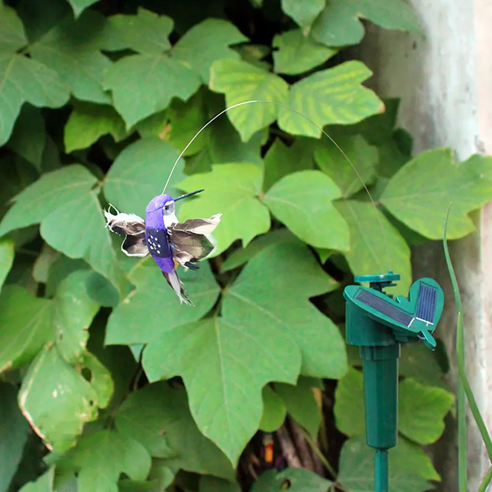 Solar Powered Flying Wobble Fluttering Butterfly Ornament Cute Animal Butterfly Bird Garden Stake Outside Ornament Decor