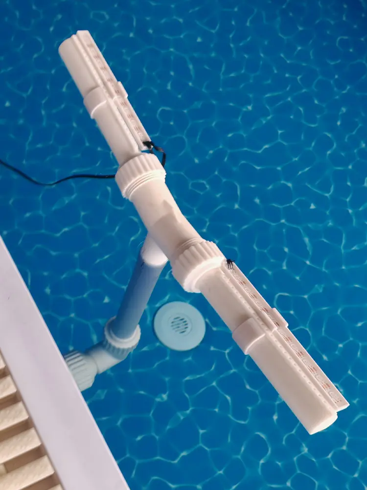 Pool Waterfall Nozzle Rechargeable Pool Waterfall Sprayer RGB Color Changing Outdoor Water Fountain for Above/Inground Pool