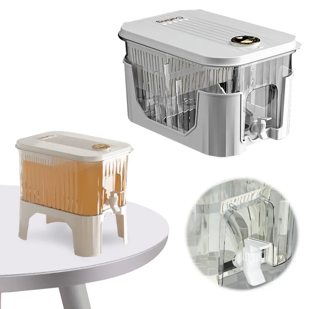 5L Cold Kettle with Faucet & Bracket Refrigerator Juice Pitcher Cold Water Pitcher Filter Drink Container for Home Kitchen