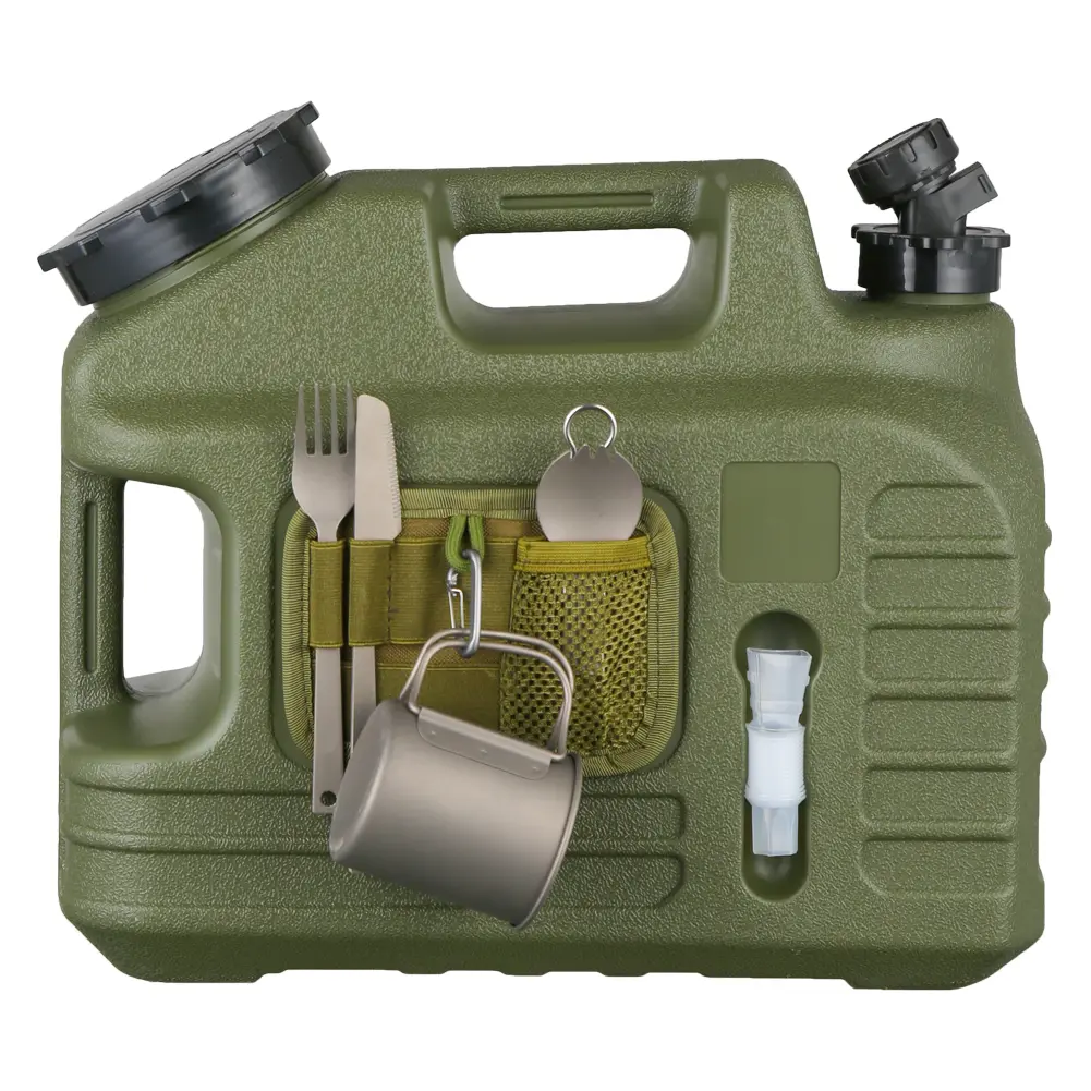 13L Car Water Storage Container with Spigot Large-Capacity Drinking Water Bucket Portable Outdoor Camping Hiking Water Tank